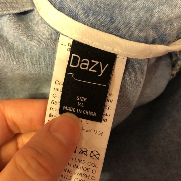 Light Denim Midi Skirt With Elastic Waist - Picture 5 of 7